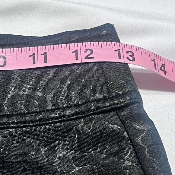 Abercrombie & Fitch floral print Pants Womens S Black Floral Embossed - Picture 7 of 9